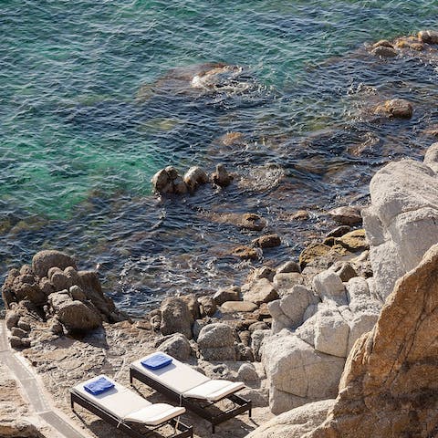 Enjoy direct access to the sea from your own tiny beach