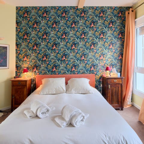 Get a restful night of sleep in the charming bedrooms