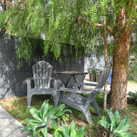 Find serenity in your private, leafy spot under the trees