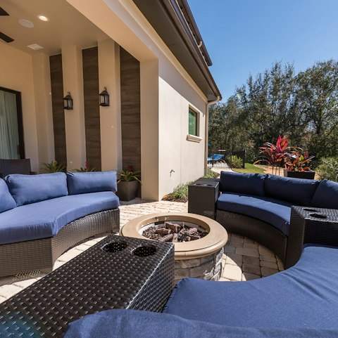 Gather around the fire pit to share stories after dark