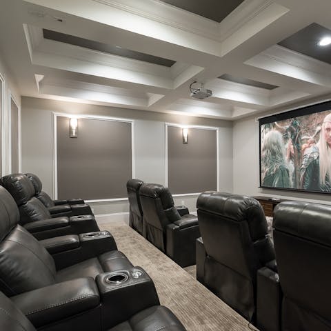 Curl up and watch your favourite blockbusters in the cinema room