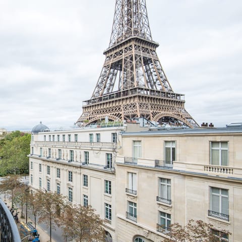Enjoy front row views of the Eiffel tower – you'll be in the heart of the beautiful Rue Cler neighbourhood