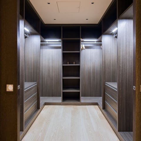A huge walk-in wardrobe