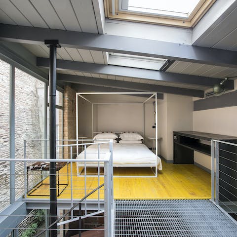 Get a restful night's sleep in the mezzanine bedroom