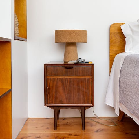 A minimalist bedside table