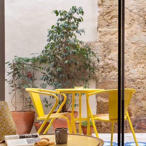 The gorgeous stone terrace