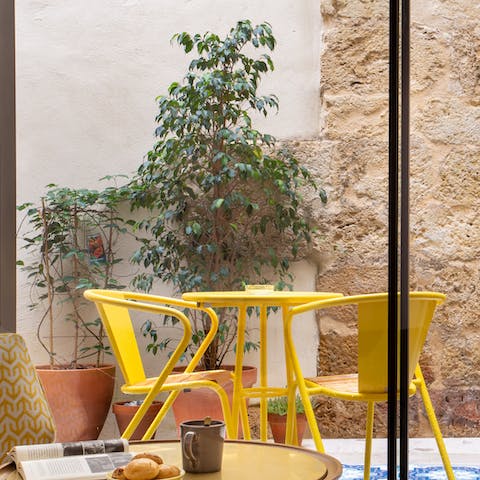 The gorgeous stone terrace