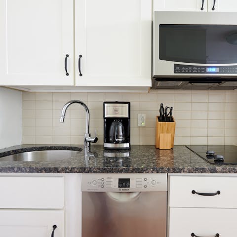 Fire up the coffee machine in the smart kitchen area