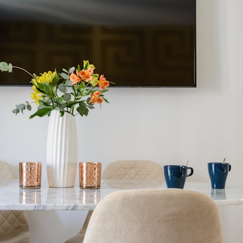 The elegant dining area