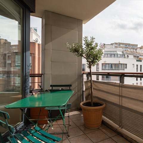 Relax on the private balcony with a glass of pinot noir