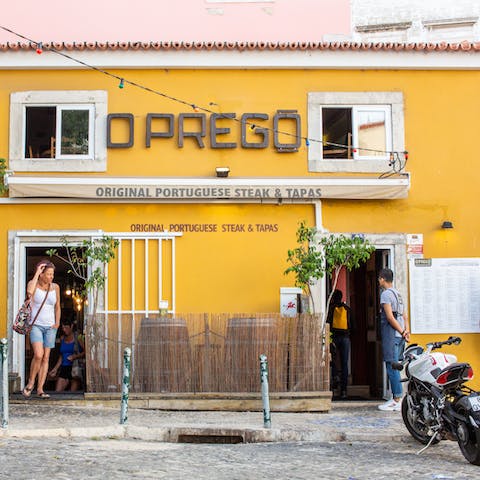 Enjoy a mouth-watering prego steak roll right next door