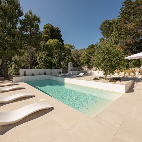Spend the afternoon splashing in the private pool