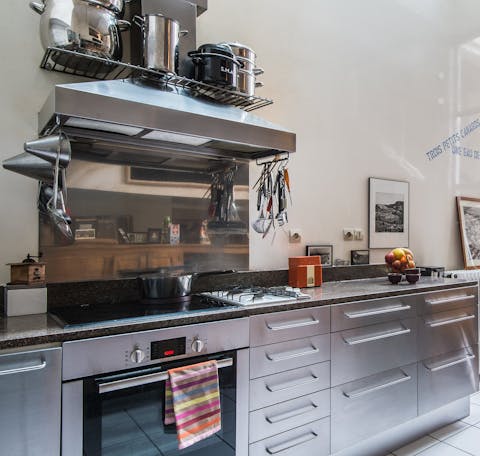 Cook a cassoulet for everyone to enjoy in the sleek, stainless steel kitchen