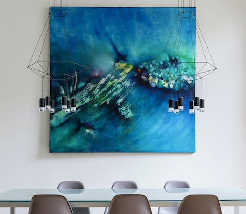 Abstract art on display