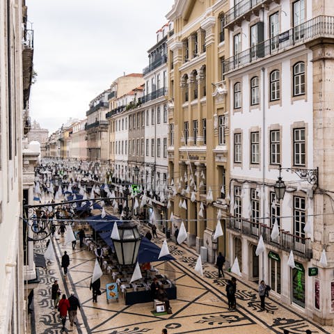 Stay right on the main street in Baixa