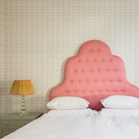 A candy pink headboard