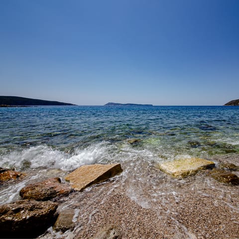 Take the stairs down to Šiba  beach – it's a four-minute walk