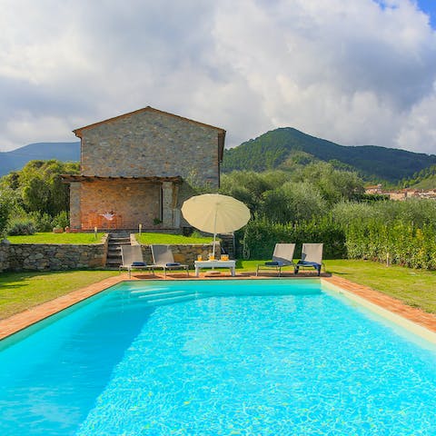 Take a dip in your private swimming pool to start the day before your morning espresso