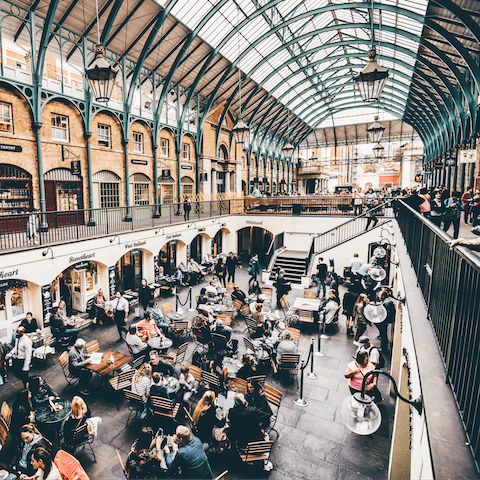 Eat and drink your way around Covent Garden, a five-minute walk away