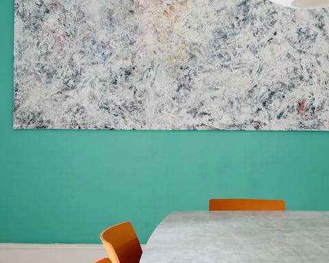 The bold colour scheme