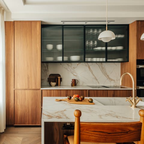 Cook up meals in the stylish, spacious kitchen