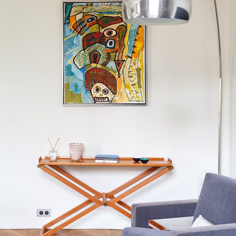 Modern artworks on the wall