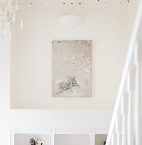 The painting of the white doves