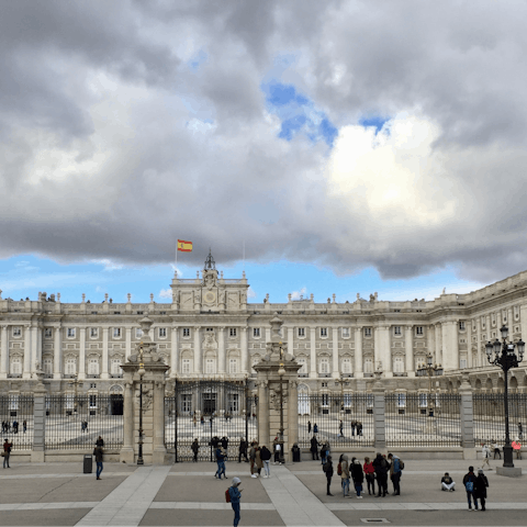 Take a journey through the history of Spain at the Royal Palace, a twenty-minute walk away