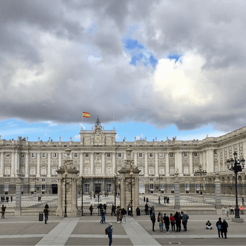 Take a journey through the history of Spain at the Royal Palace, a twenty-minute walk away