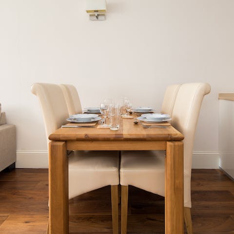 Start your day the right way with a home cooked English breakfast at the dining area