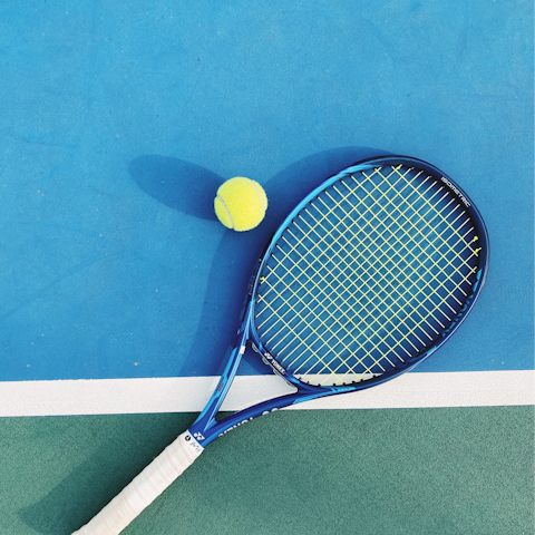 Challenge your loved ones to a round of tennis or badminton at the shared court