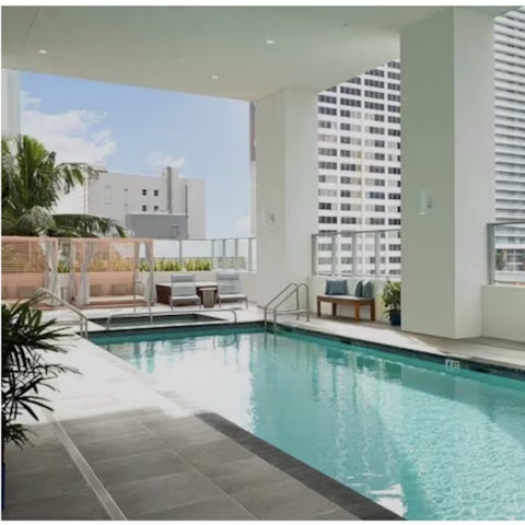 Enjoy a refreshing swim in the communal pool