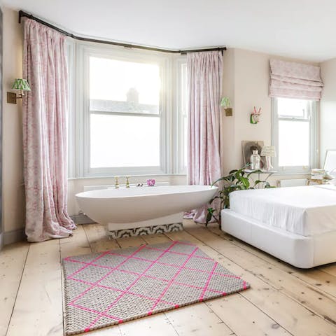 Treat yourself to a long, hot soak in your bathroom's freestanding tub