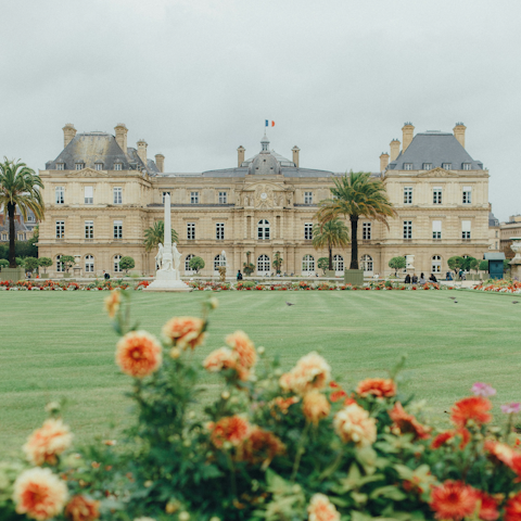 Enjoy the sunshine at Jardin du Luxembourg, ten minutes away