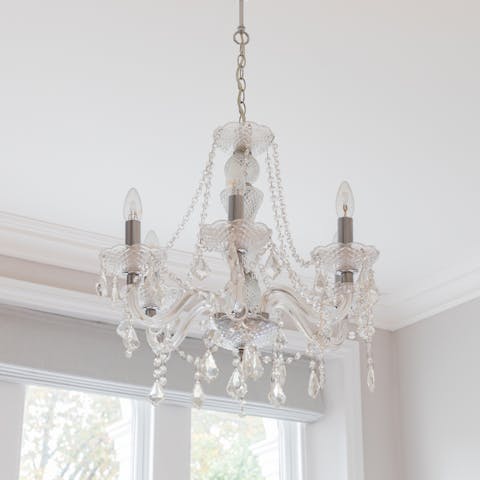 A glass chandelier