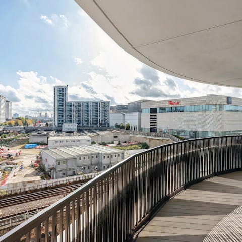 Admire the views from the circular balcony