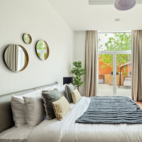 Bank a peaceful night's sleep in style, only a king-sized bed will do here