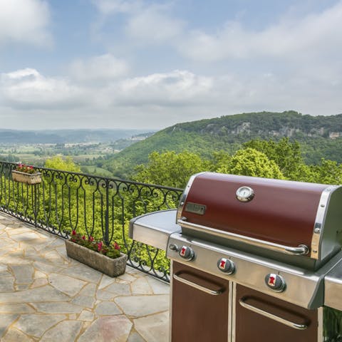 Grill up some organic French fare with a view of the valley