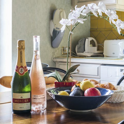 Savour some treats from the welcome basket, generously provided by your host
