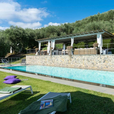 Dive into the private pool for a refreshing dip