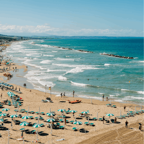 Drive fifteen minutes to the sandy beaches of Versilia