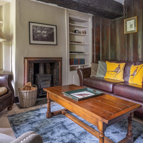 Warm up next to the wood-burning fire after a bracing walk