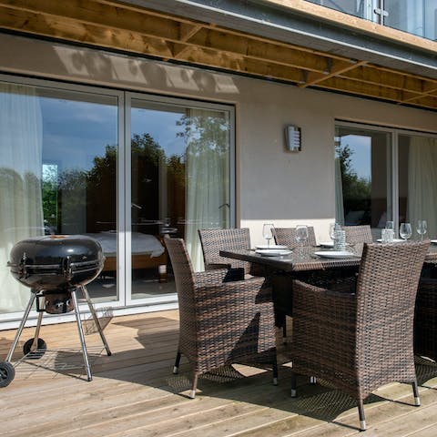 Fire up the barbecue after a hike exploring the local nature trails and lakeside walks