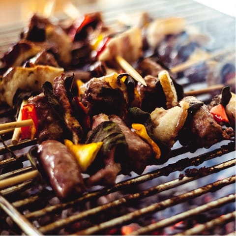 Show off your barbecue skills at the communal grill area
