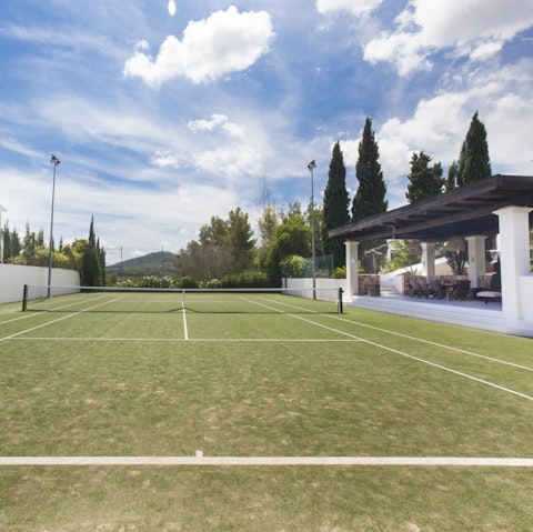 Don your finest tennis whites on the private court