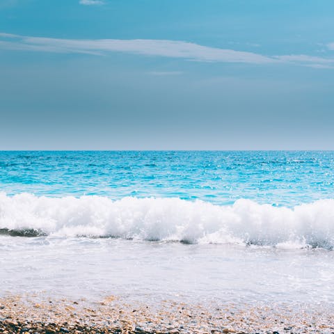 Stay just a two-minute walk from the sandy shores of Kavouri Beach