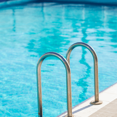 Cool off with a dip in the shared swimming pools