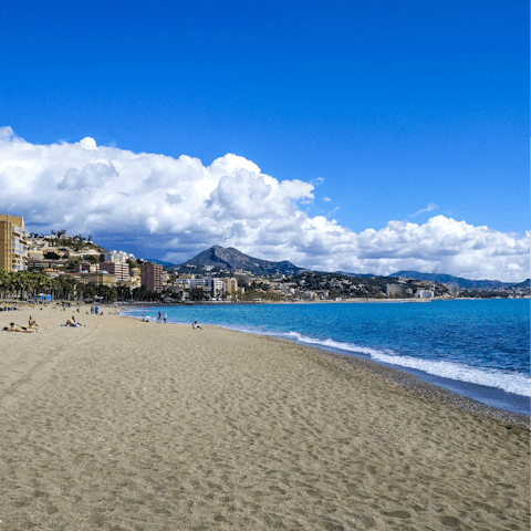 Head down to the sandy beach – less than 2km away