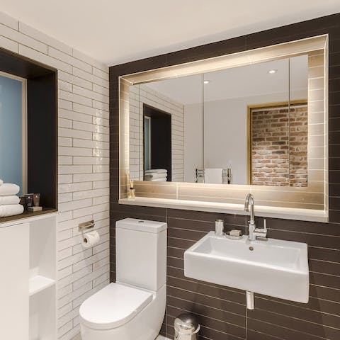 A sophisticated bathroom