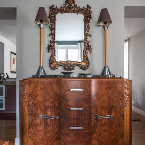 Admire the elegant pieces with old-world charm